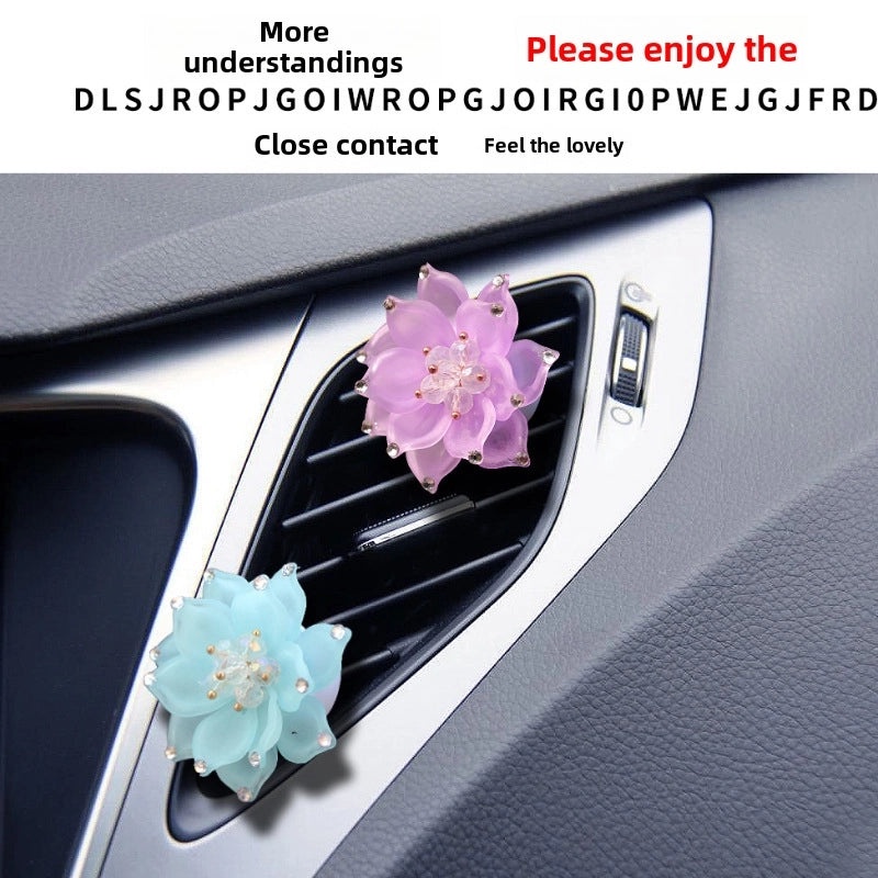 Rhinestone Lotus Flower Car Air Vent Perfume Ornament | Car Fragrance Accessories