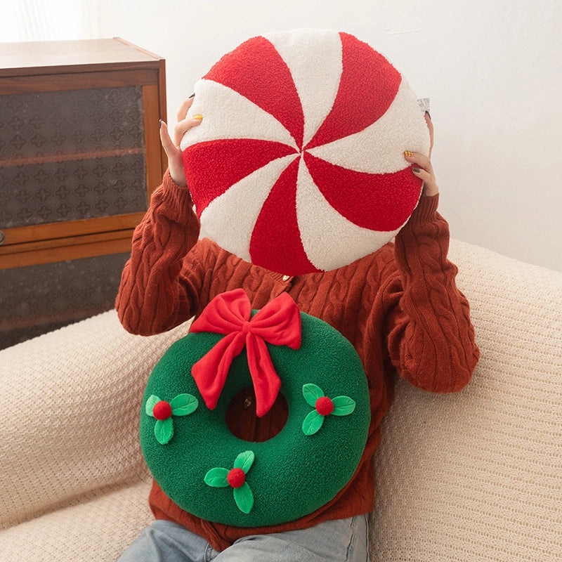 Christmas Plush Toys Snowflake Wreath Stuffed Animals Soft PP Cotton Decorations|Holiday Plush Toys