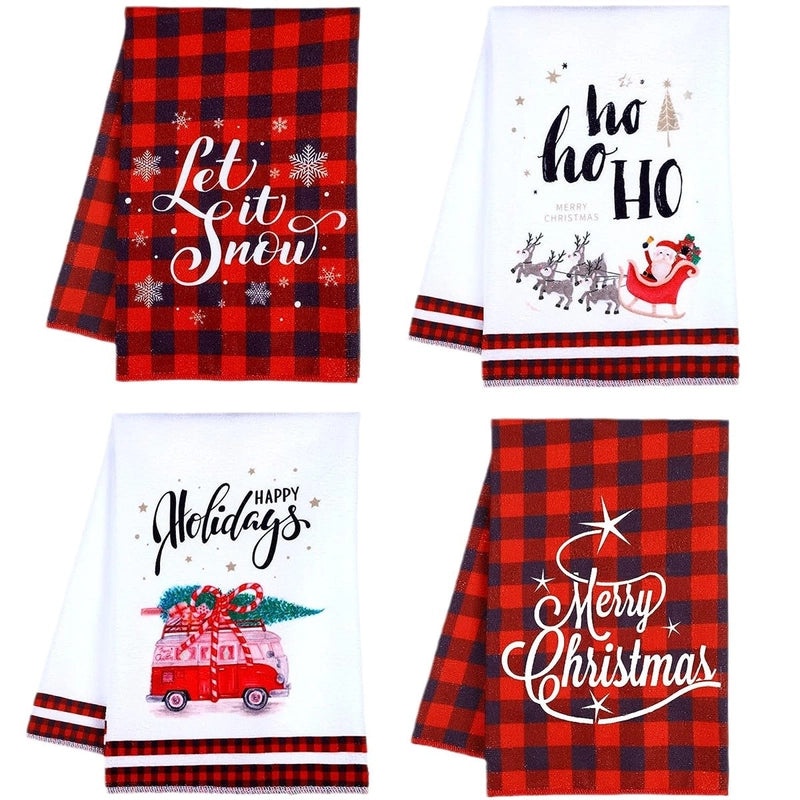 Christmas Plaid Letter Casual Ocean Cotton Polyester Towels | Home & Living Bath Towels