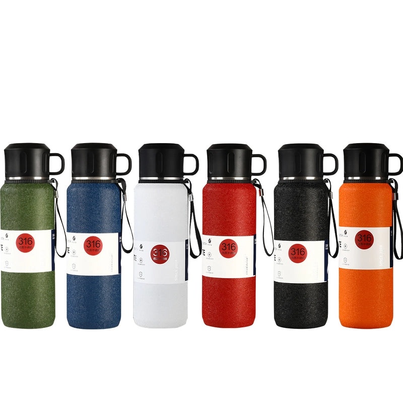 Large Capacity Stainless Steel Thermos Cup for Men and Women | Outdoor Sports Insulated Tea Kettle | Drinkware