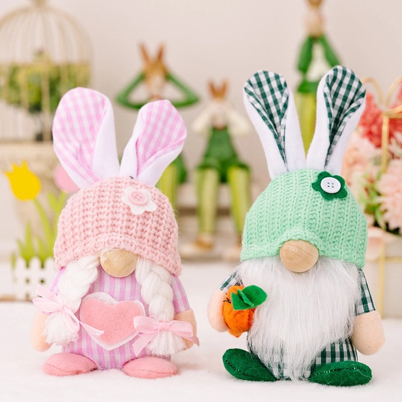 Easter Bunny Figurine Spring Decoration Cute Faceless Rabbit Standing Doll|Seasonal Home Decor