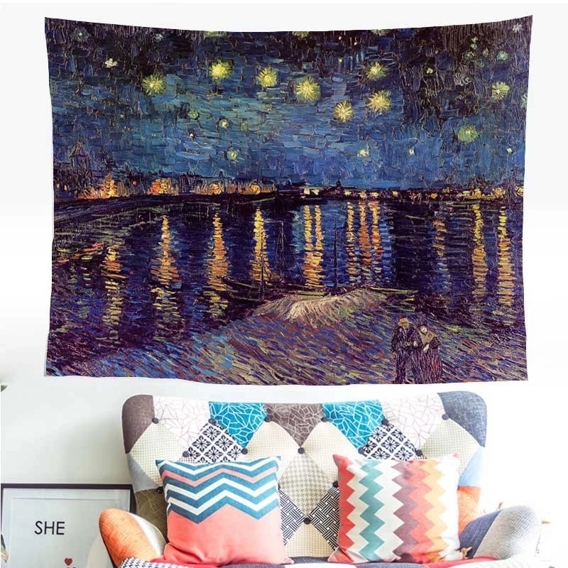 Preppy Style Oil Painting Polyester Wall Tapestry|Home Decor Tapestries