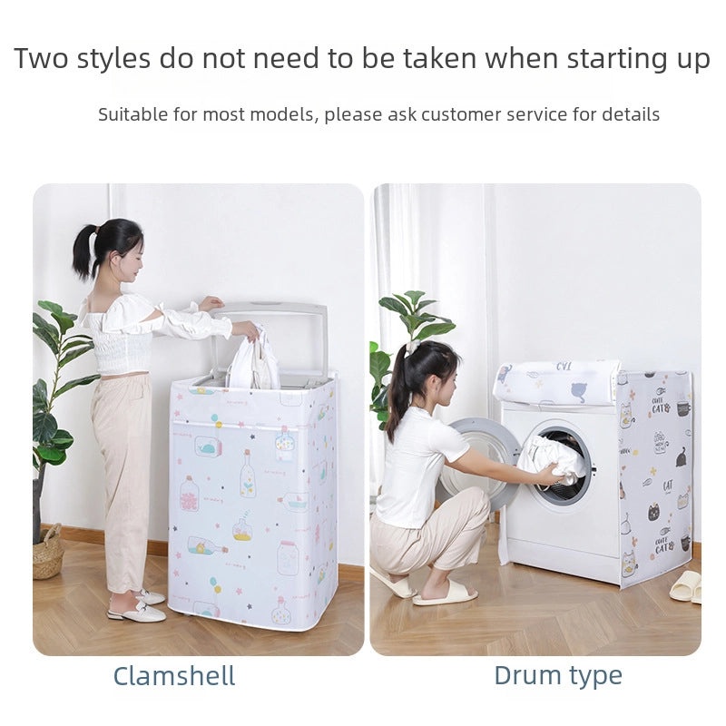 Waterproof PEVA Thickened Washing Machine Dust Cover Flip Drum Protector for Home Use | Home Appliances Accessories