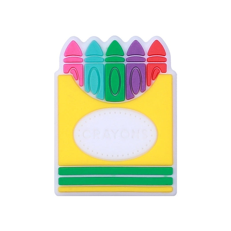 Rainbow Pencil Silicone Beads for DIY Jewelry Making Kids Cartoon Blackboard Loose Beads|Children's Craft Supplies