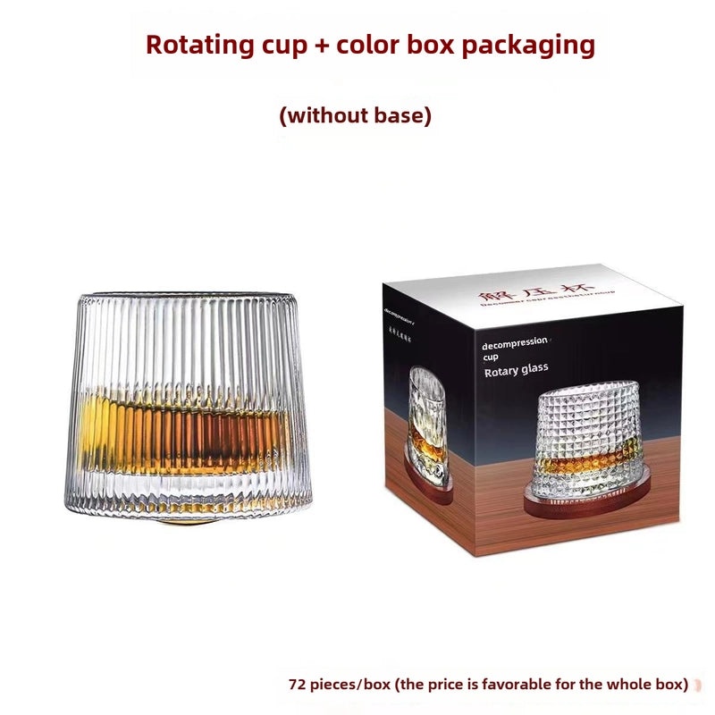 Hqt Rotating Whiskey Glass Barware Double Swivel Design | Bar Glassware