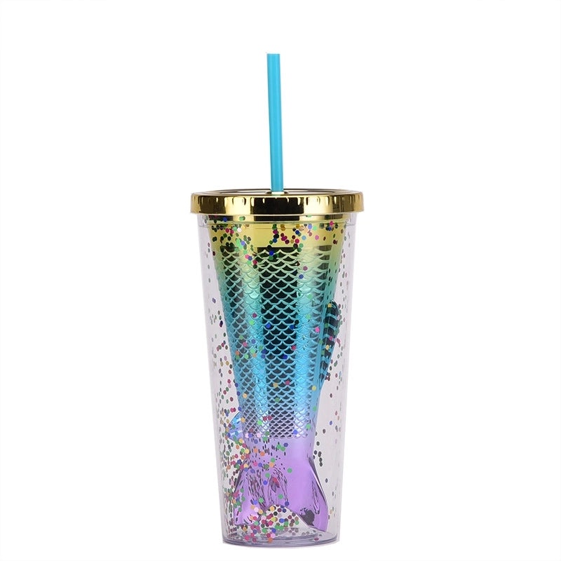 Sparkling Mermaid Tail Water Bottle with Sequins - 1 Piece | Drinkware & Bottles