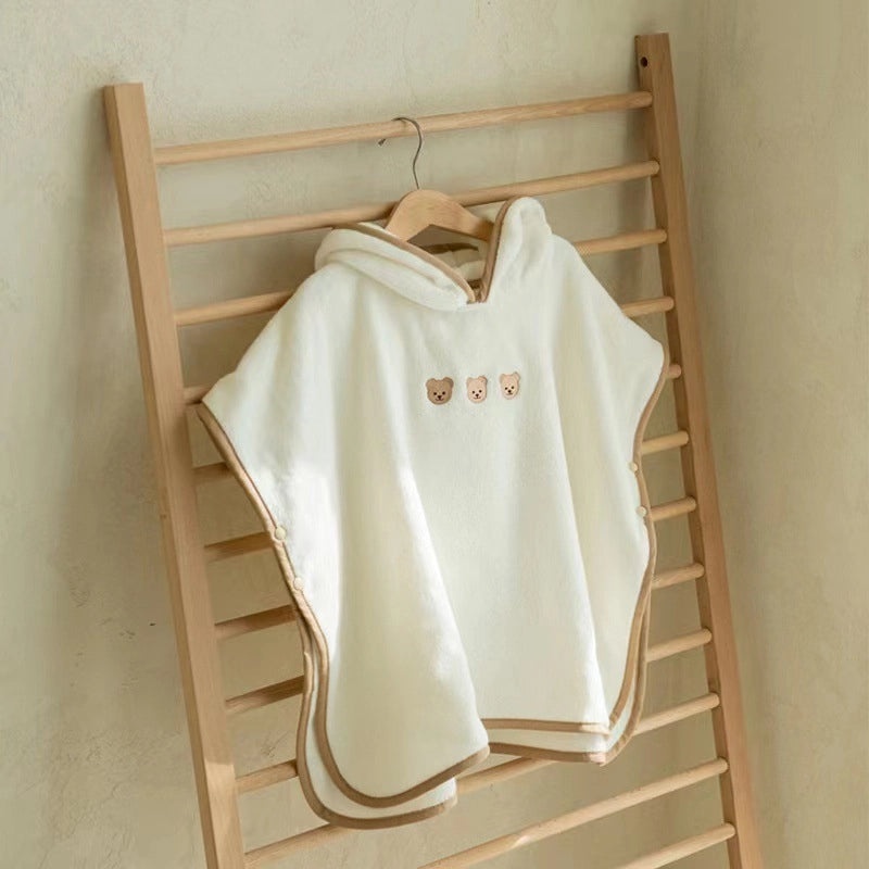 Kids Hooded Cotton Bathrobe Quick-Dry Absorbent Beach Towel for Boys and Girls|Children's Bath Towels and Robes