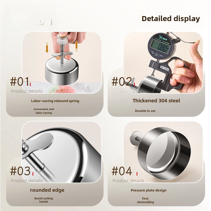 304 Stainless Steel Rice Ball Mold for Kids | Food Grade Safe Round Sushi & Meat Cake Maker | Kitchen Tool | Sushi Mold | Children's Food Molds|K