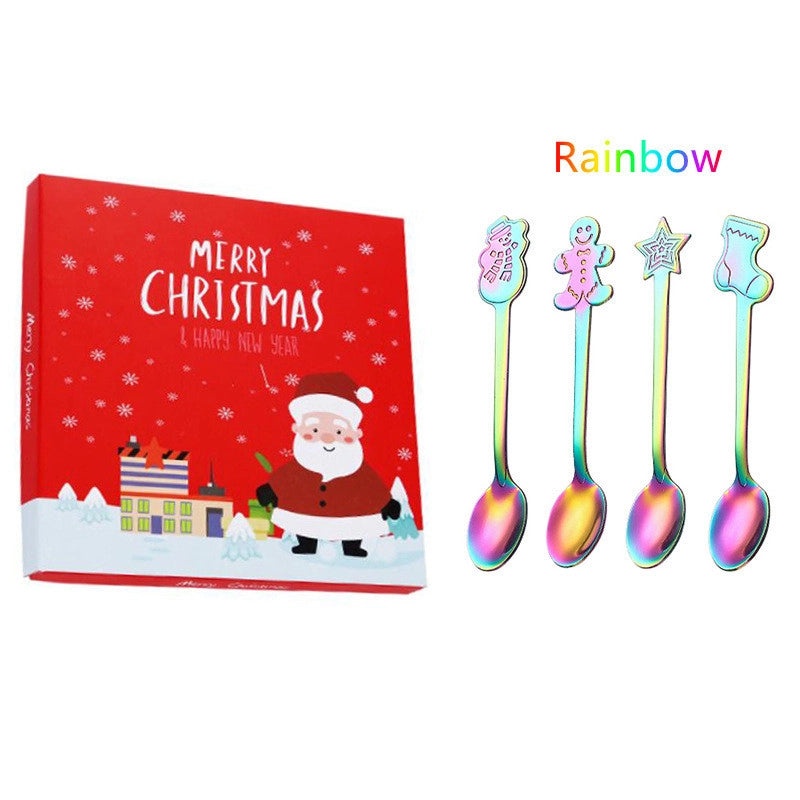 Holiday Cartoon Stainless Steel Spoon Set | Kitchen & Dining Accessories