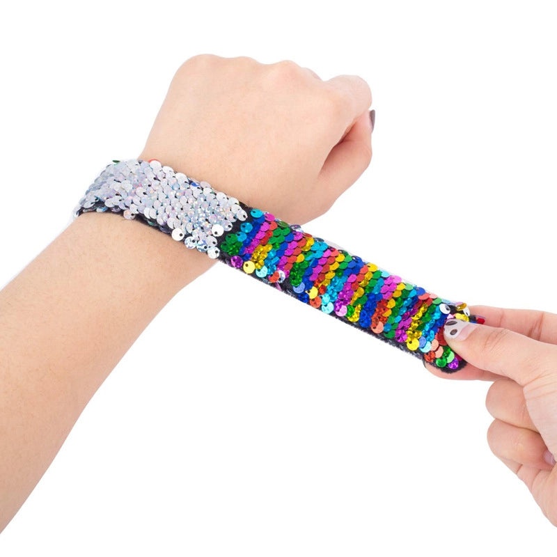 Color-Changing Mermaid Sequin Snap Ring Bracelet for Kids | Children's Toys & Birthday Gifts