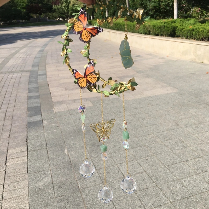 Moonlit Pastoral Crystal Wind Chime | Outdoor Decor