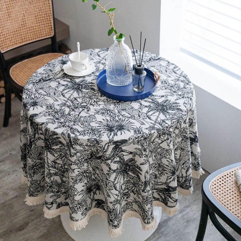 Yi Manqi Yun American Jacquard Sunflower Round Thick Tablecloth Factory Direct Supply|Home & Kitchen Textiles