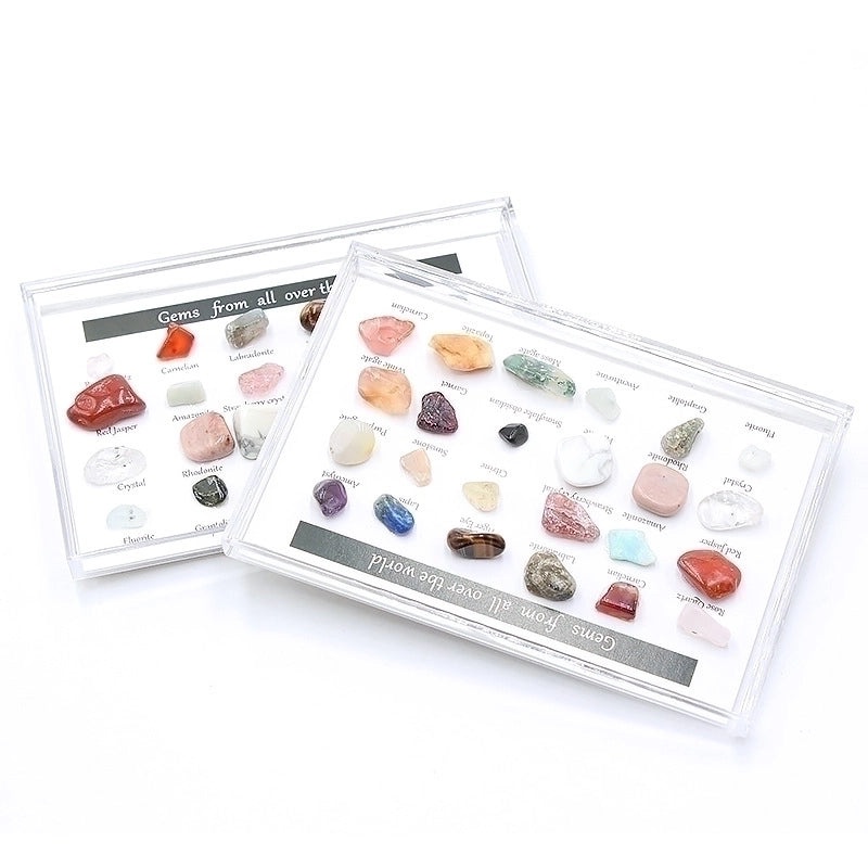 Natural Crystal Agate Gemstone Set 24 Types Polished Ore Specimens for Geology Teaching|Educational Supplies