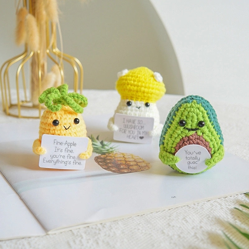 10 Pieces Handmade Cute Fruit and Vegetable Plush Dolls Avocado Pineapple Mushroom Cucumber|Toys & Plush Collectibles