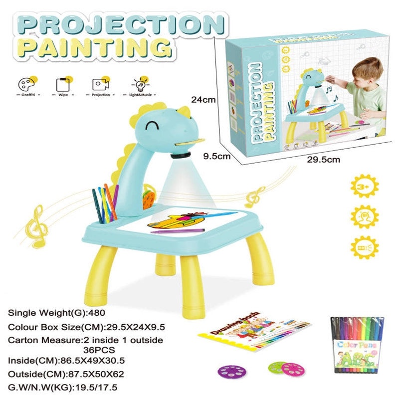 儿童恐龙投影绘画桌 儿童早教学习玩具 | 儿童教育玩具