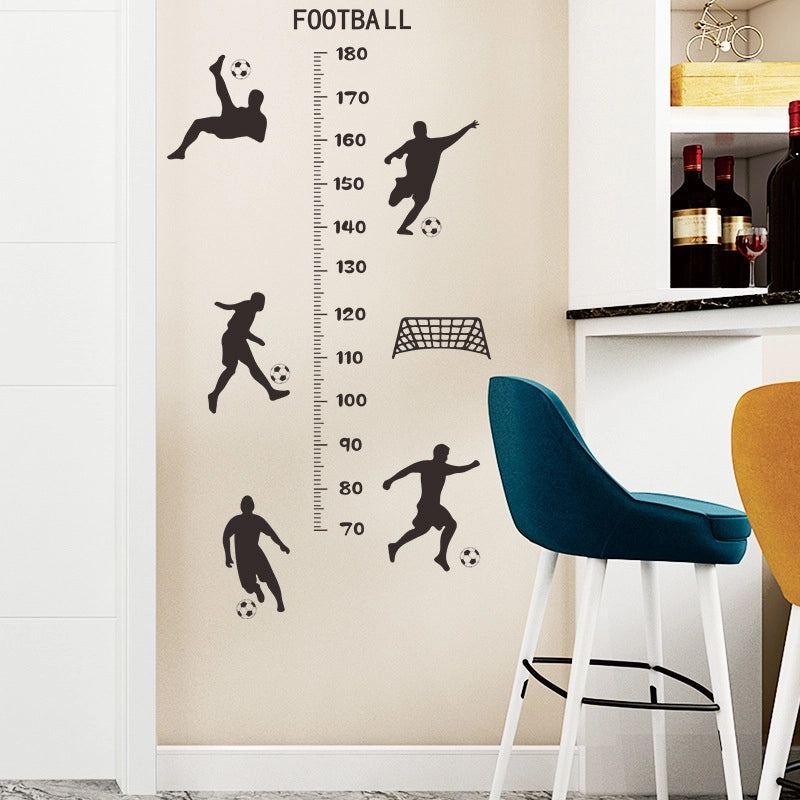 Football Player Growth Chart Wall Decals|Kids Room Wall Decor