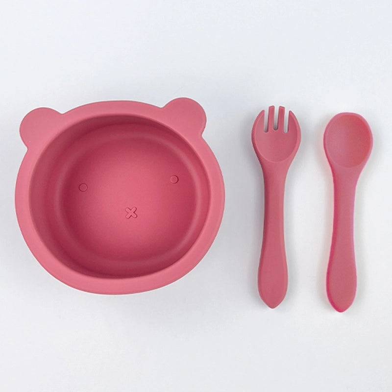 Baby Silicone Bowl with Cute Cartoon Bear Design | Children's Tableware & Feeding Accessories