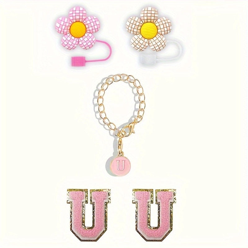 Embroidered Floral Letter Straw Cap for Casual Elegant Style|Fashion Accessories Hats & Caps