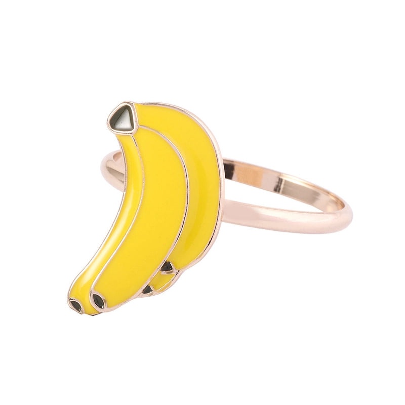 Cartoon Cherry Banana Alloy Napkin Ring for Casual Elegant Table Setting | Home Decor Tableware