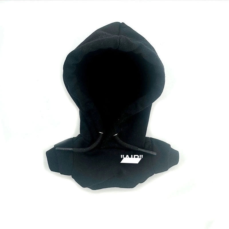 Rab Cloth Labubuu 17cm Handmade Cotton Doll with Fashion Logo Hoodie Black | Fashion Accessories