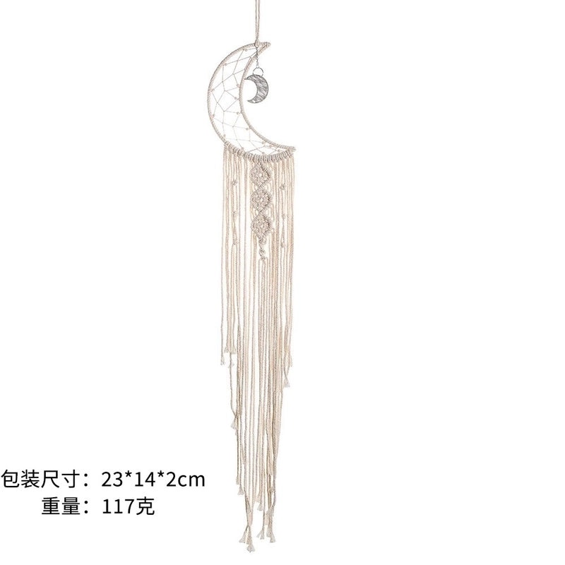 Star and Moon Dreamcatcher Cotton Thread Wall Hanging Boho Home Decor|Home Decor