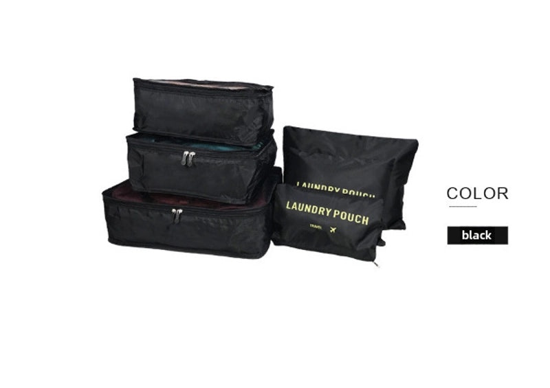 6-piece Korean Travel Storage Bag Set Oxford Cloth Organizer for Underwear Bra Shoes|Travel Accessories