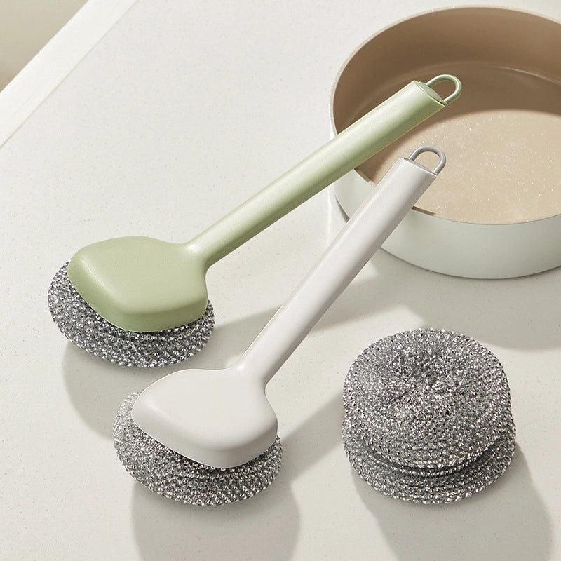 Elegant Solid Color PP Wok Brush for Home Cleaning | Kitchen & Household Supplies