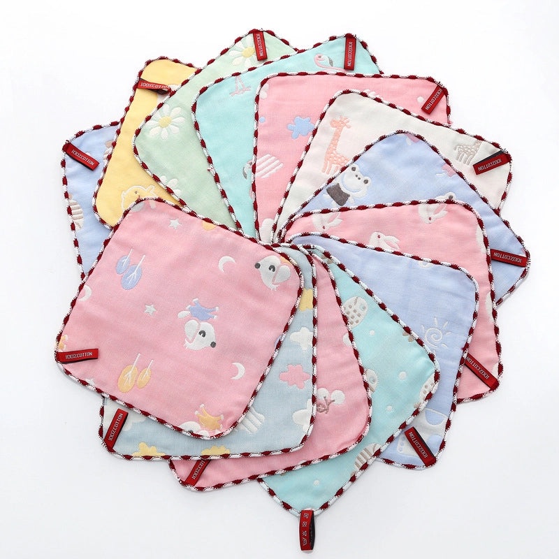 Adorable Cartoon Cotton Baby Burp Cloths Soft Absorbent Accessories for Newborns|Baby Accessories