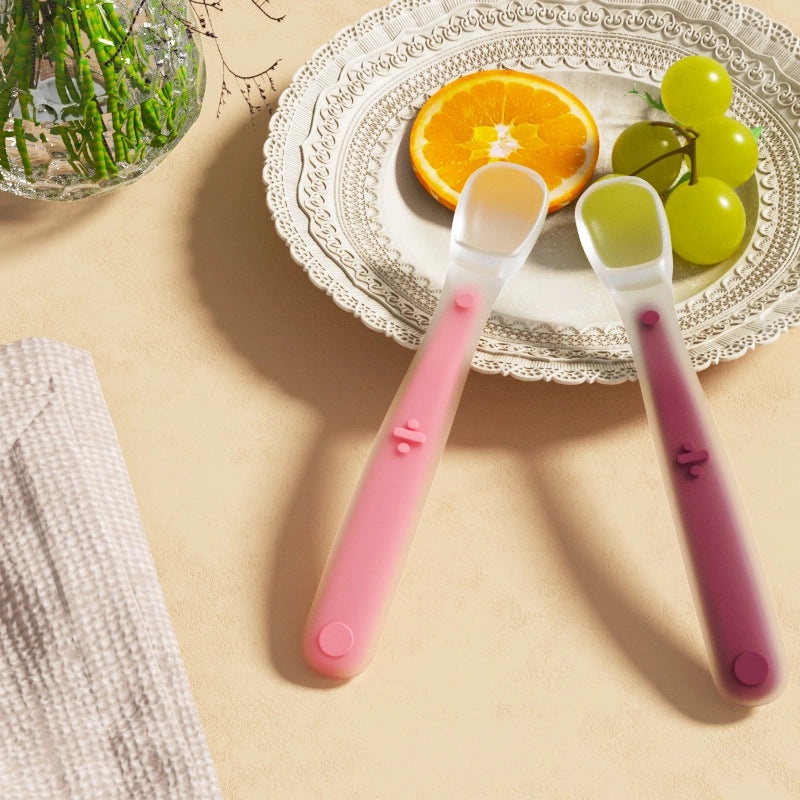Silicone Baby Feeding Spoon Soft Infant Supplement Food Spoon Water Spoon Toddler Tableware Training Utensil|Baby Feeding Accessories