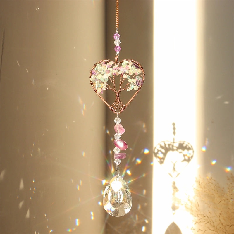 Romantic Heart-Shaped Crystal Pendant Charming Artificial Decoration for Home|Home Decor & Accessories