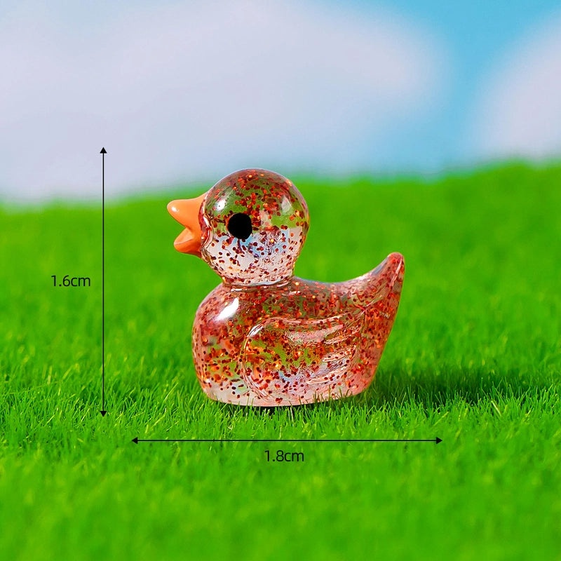 100 Pcs Cute Cartoon Duck Resin Mini Ornaments for Crafts and Home Decor|Home Decor & Craft Supplies