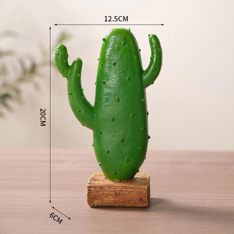 Adorable Cactus Resin Figurines for Home Decor | Artificial Plant Decorations