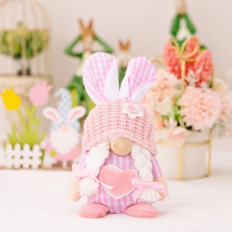 Easter Bunny Figurine Spring Decoration Cute Faceless Rabbit Standing Doll|Seasonal Home Decor
