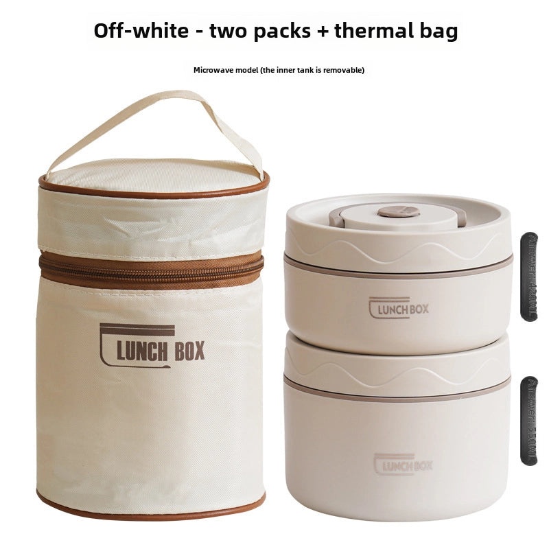 304 Stainless Steel Double-layer Insulated Lunch Box with Lid Portable Sealed Multi-compartment Food Container|Lunch Boxes & Containers