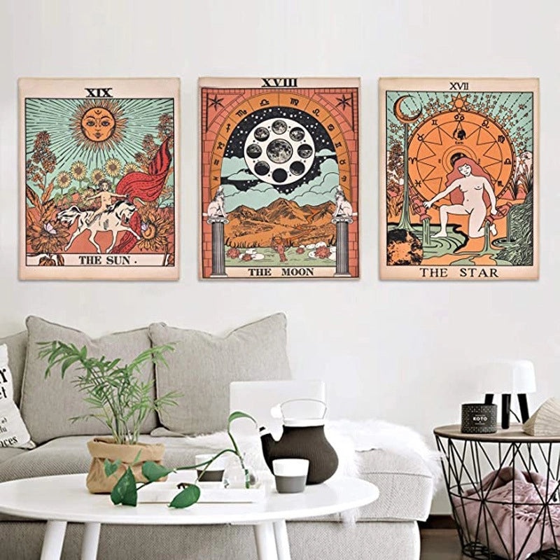 Bohemian Retro Sun Abstract Wall Tapestry in Polyester | Home Decor & Wall Art