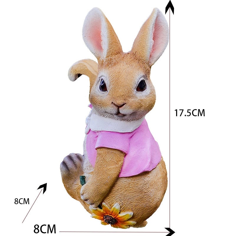 Cute Rabbit Resin Figurines in Cartoon Style|Home Decor & Collectibles