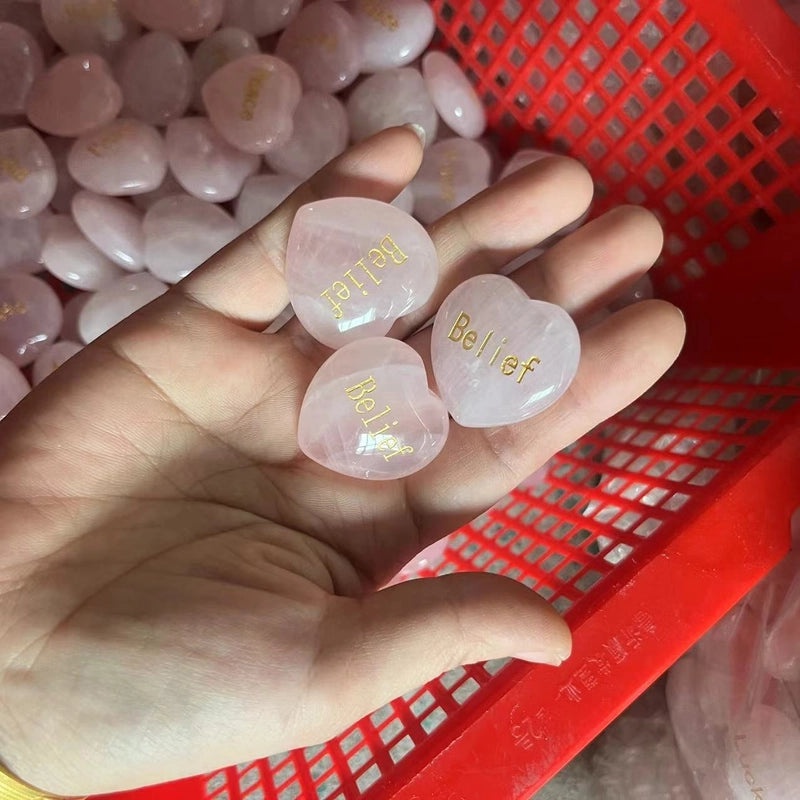 Minimalist Heart-Shaped Rose Quartz Crystal Decor | Home Decor