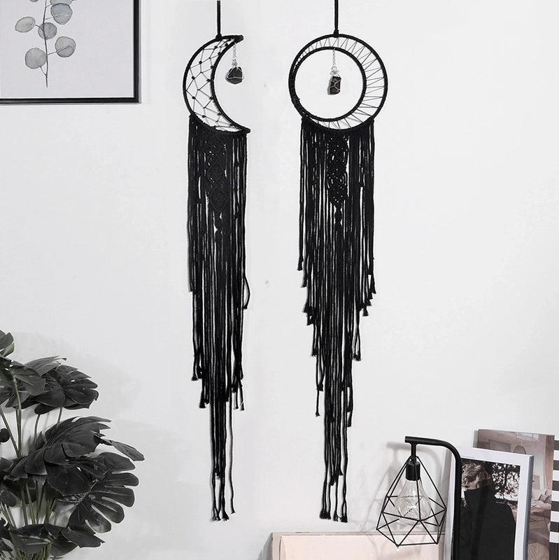 Star and Moon Dreamcatcher Cotton Thread Wall Hanging Boho Home Decor|Home Decor