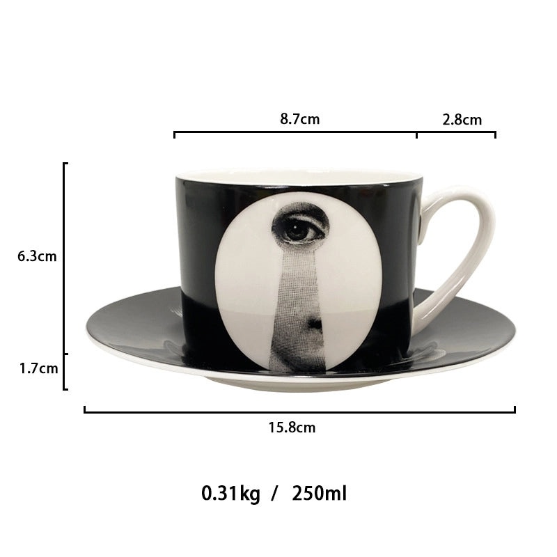 Vintage White Porcelain Water Bottle with Handmade Human Portrait | Drinkware & Bottles