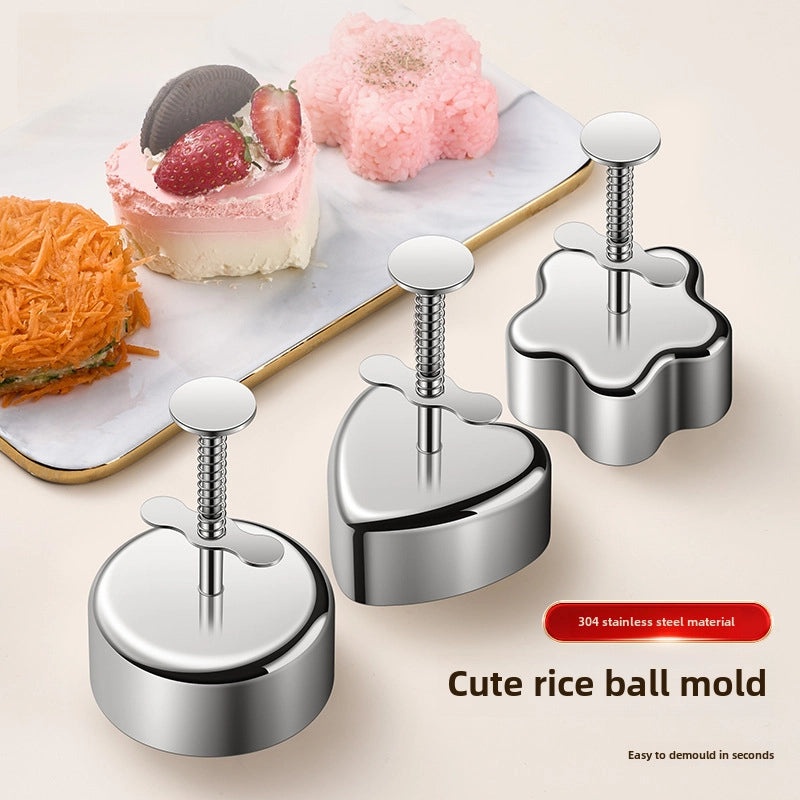 304 Stainless Steel Rice Ball Mold for Kids | Food Grade Safe Round Sushi & Meat Cake Maker | Kitchen Tool | Sushi Mold | Children's Food Molds|K