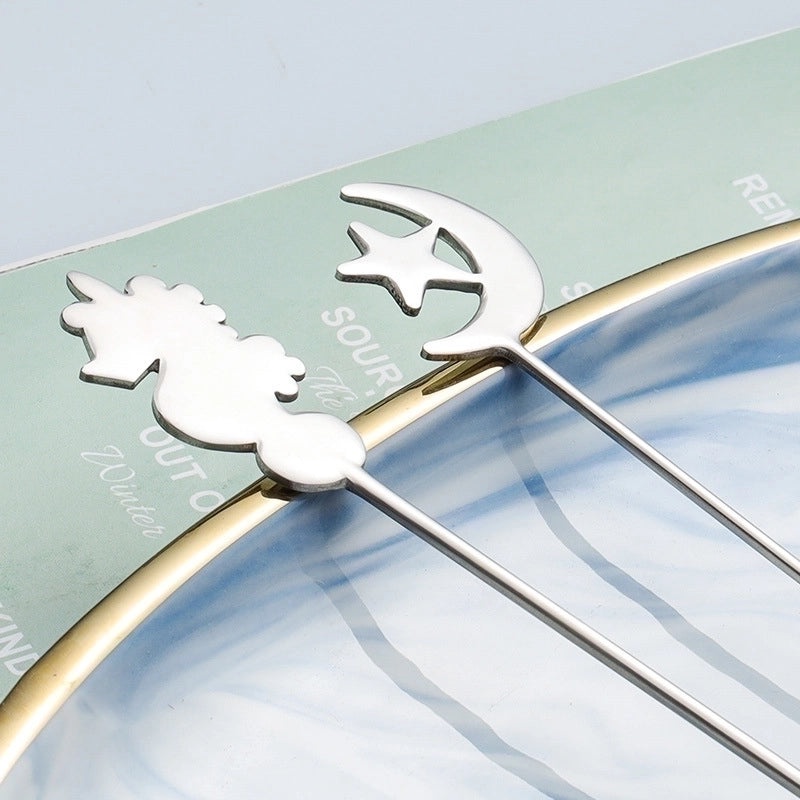 Cute Cartoon Stainless Steel Spoon and Fruit Fork Set for Everyday Use|Kitchen Utensils & Cutlery