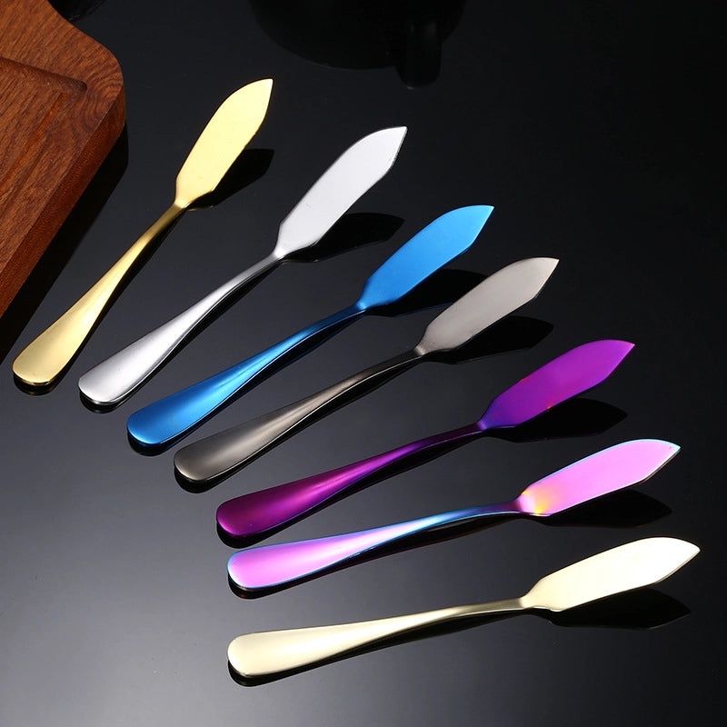 410 Stainless Steel Cream Knife with Plated Color, Bread Jam Butter Spatula, Custom Laser Logo|Kitchen Utensils & Tools