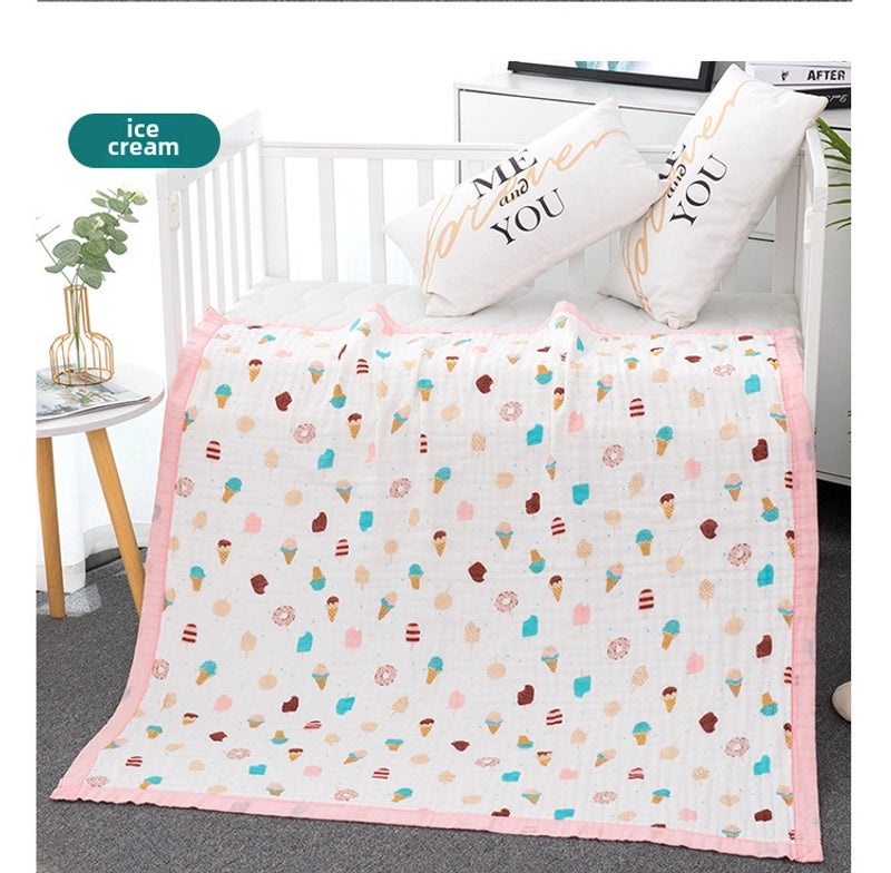 Soft Baby Bath Towel | Newborn Six-layer Gauze Cotton Absorbent Bath Quilt | Baby Care Essentials|婴儿用品