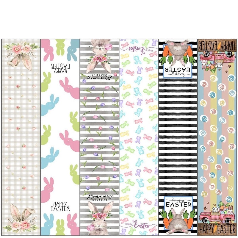 Cute Easter Home Decor Polyester Tablecloth Multicolor Bunny Stripe