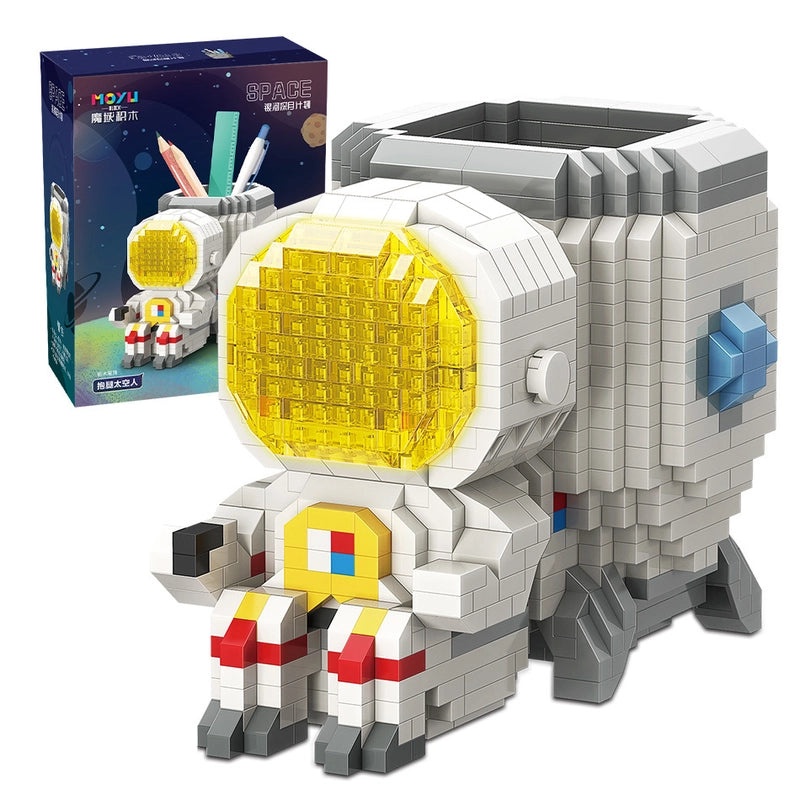 Glowing Astronaut Pen Holder for Students | Educational Desk Accessories