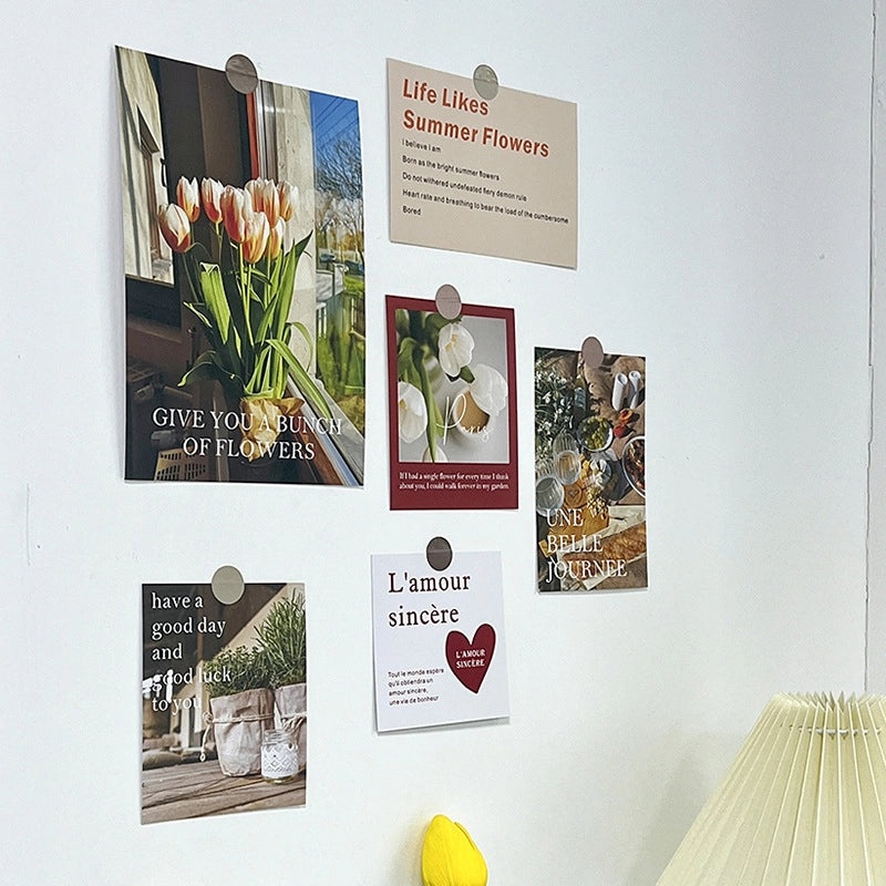 Vintage French Letter and Floral Coated Paper Wall Art|Home Decor & Wall Art