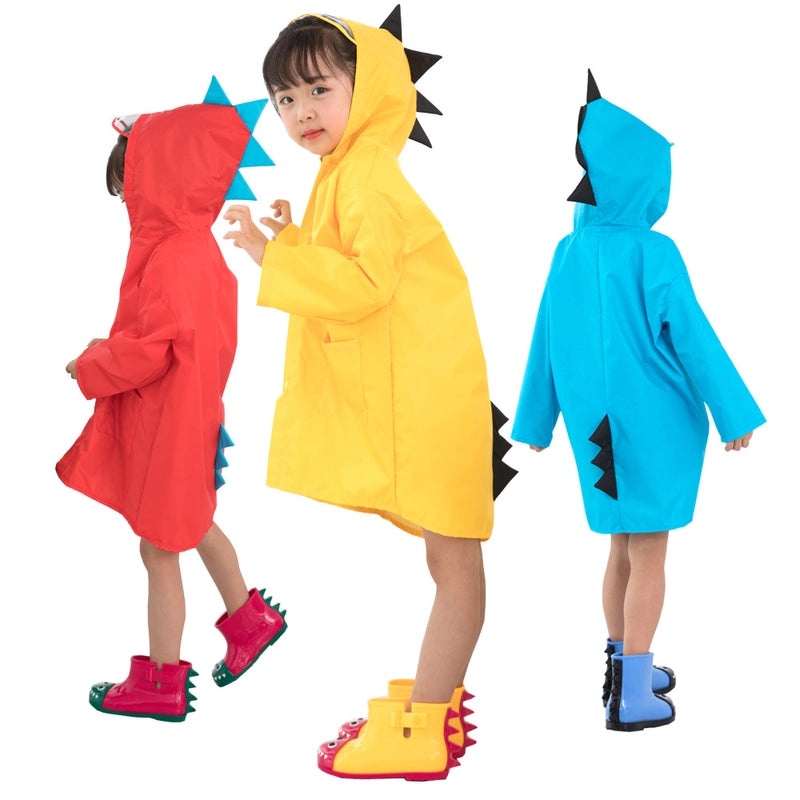 Kids Cartoon Dinosaur Raincoat Poncho for Boys Girls 2-6 Years Old Spring Autumn | Kids Rainwear
