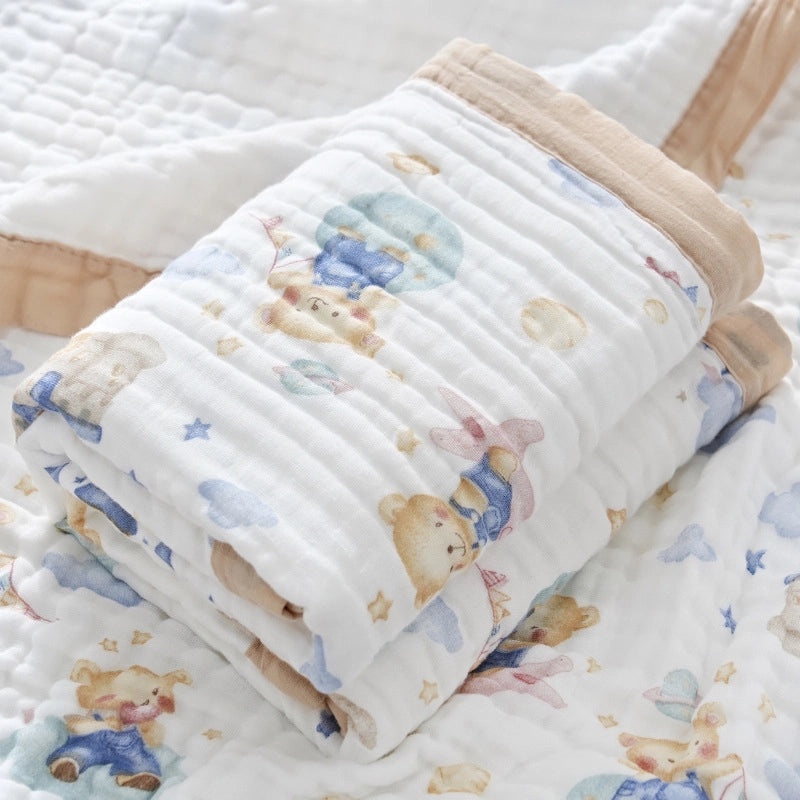 Soft Baby Bath Towel | Newborn Six-layer Gauze Cotton Absorbent Bath Quilt | Baby Care Essentials|婴儿用品