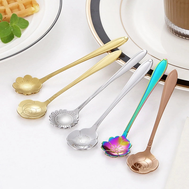 Elegant Floral Stainless Steel Spoon | Kitchen Utensils