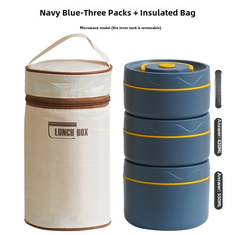 304 Stainless Steel Double-layer Insulated Lunch Box with Lid Portable Sealed Multi-compartment Food Container|Lunch Boxes & Containers